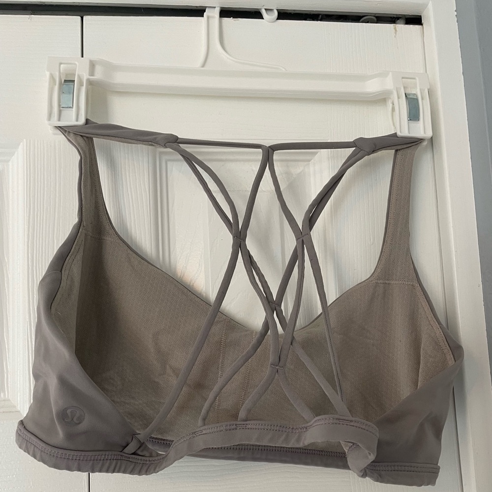 size 10 purple lululemon strappy back sports bra